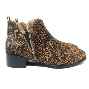 Seychelles Chelsea Boots Womens Sz 8 Genuine Calf Hair Leopard Western Glam